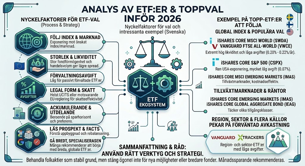 ETF (börshandlade fonder) – Vad det är, hur de fungerar och bästa ETF:erna 2026 2 Samuelssons Rapport ETF börshandlade fonder vad det är hur de fungerar och bästa etf:erna i år, bästa etf, etf-portfölj, globalfond, indexfonder, sparande.