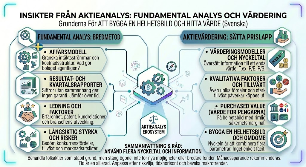 Fundamental analys, aktievärdering, investeringsstrategi, aktieanalys, nyckeltal, börsen, helhetsbild, aktieinvestering