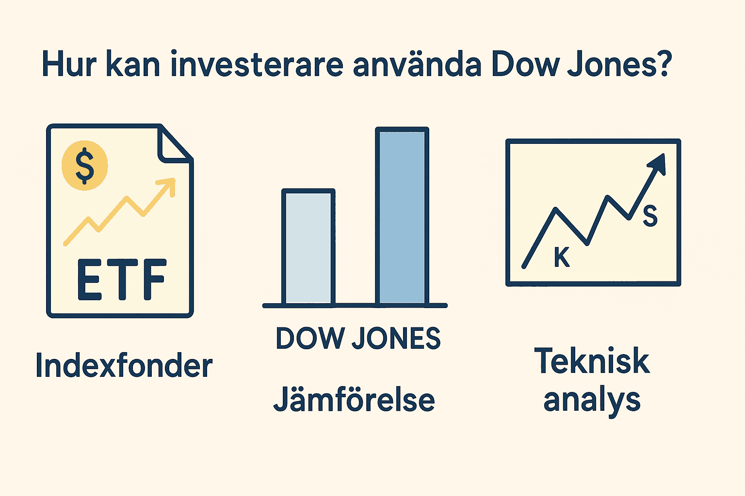 Så använder investerare Dow Jones – ETF:er, jämförelse och teknisk analys