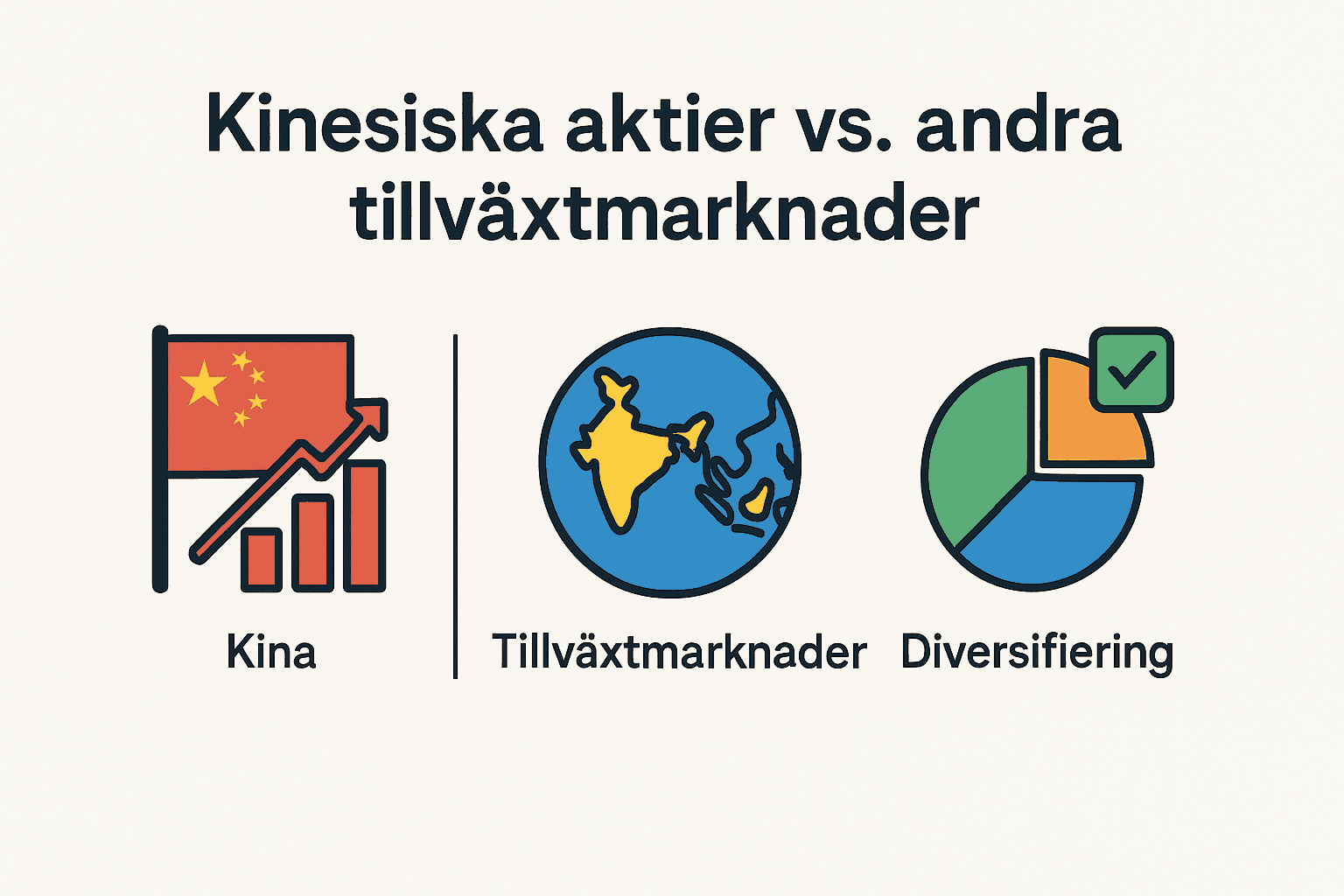 kinesiska aktier 2026, bästa kina-aktierna, köpa kina-aktier avanza nordnet, tillväxtmarknader, diversifiering, tårtdiagram portfölj.