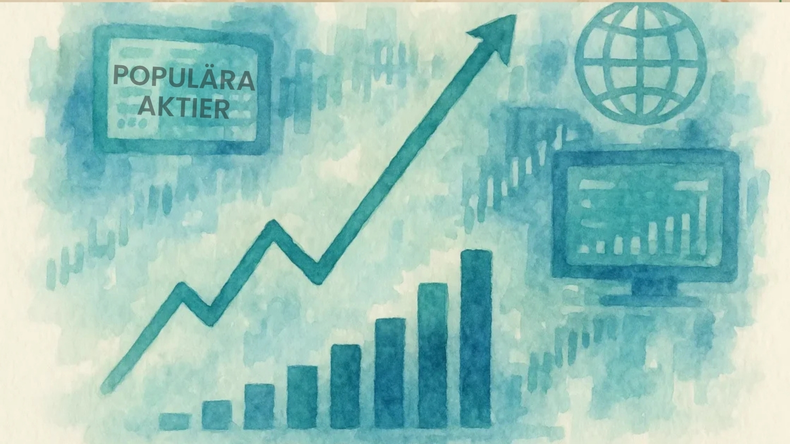 populära aktier 2026, mest ägda aktier i Sverige, USA och Norden, investeringstrender, börsutveckling, aktieportfölj tillväxt.