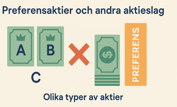 Preferensaktier, a-aktier, b-aktier, c-aktier, aktieslag, börsen, investering, aktieklasser