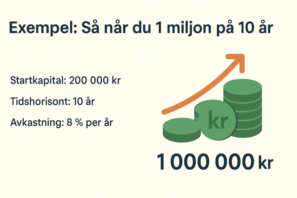 Miljon, investering, sparande, 10 år, ränta, avkastning, kapital, börsen, portfölj, tillväxt