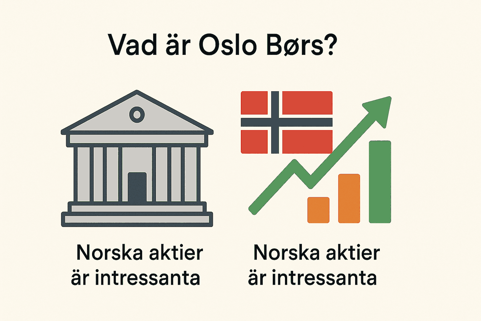 Norska Aktier: Bästa och Mest Köpvärda Aktierna på Oslo Børs (Laxaktier och Mer) 1 Samuelssons Rapport Infografik som visar Oslo Børs som börs och norska aktier som attraktiva investeringar.