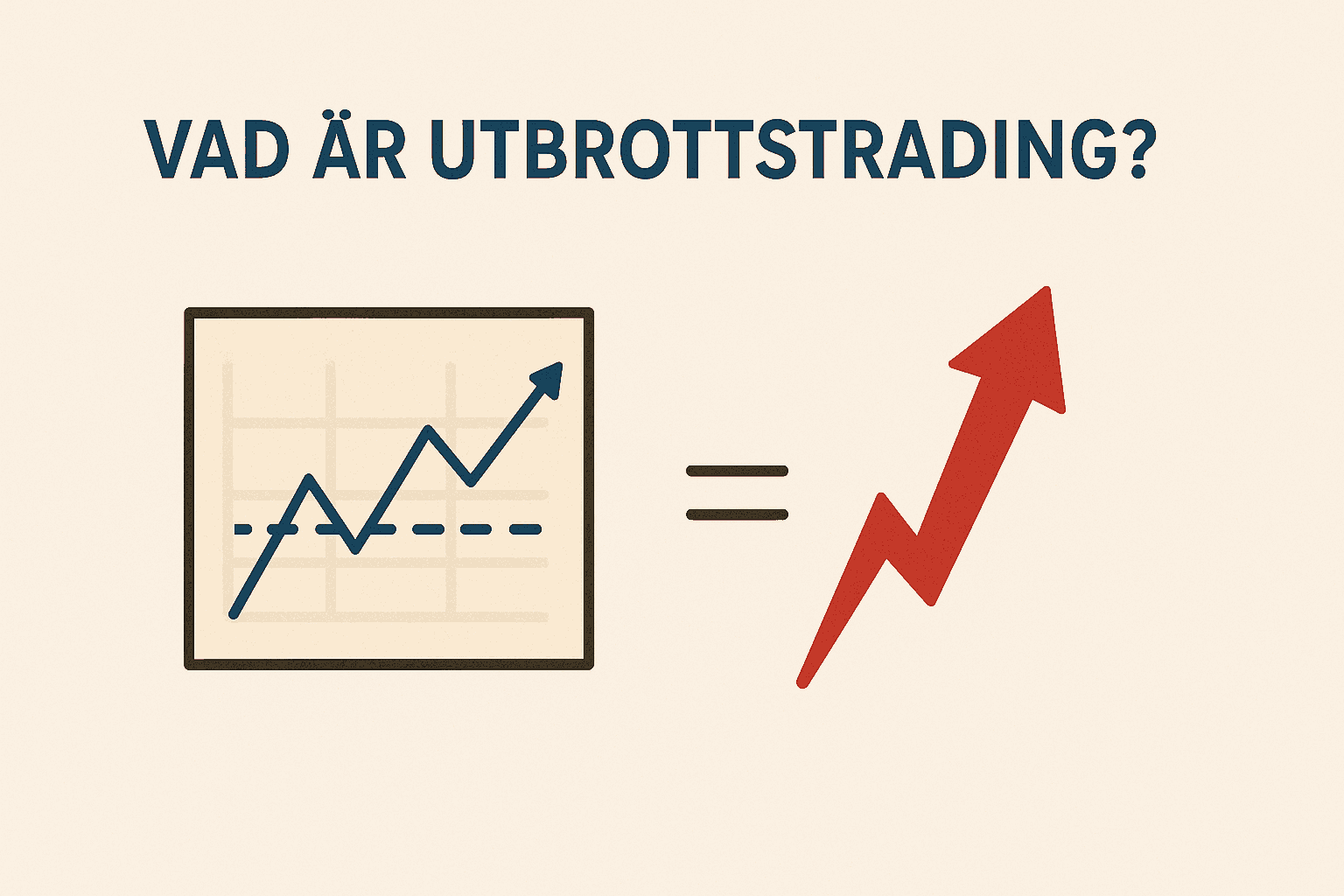Utbrottstrading, Breakouts och Utbrottsstrategier: Den Kompletta Guiden 1 Samuelssons Rapport Illustration av utbrottstrading med kursgraf som bryter igenom motståndsnivå och fortsätter uppåt.