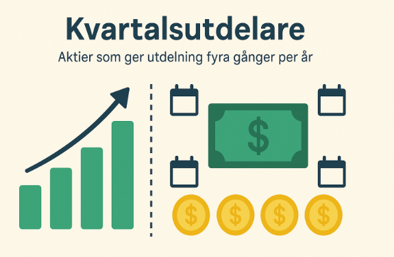 Kvartalsutdelare – Svenska och norska aktier med utdelning varje kvartal 1 Samuelssons Rapport Kvartalsutdelare, aktieutdelning fyra gånger per år, svenska och norska utdelningsaktier, passiv inkomst, utdelningsstrategi, aktier med kvartalsutdelning.