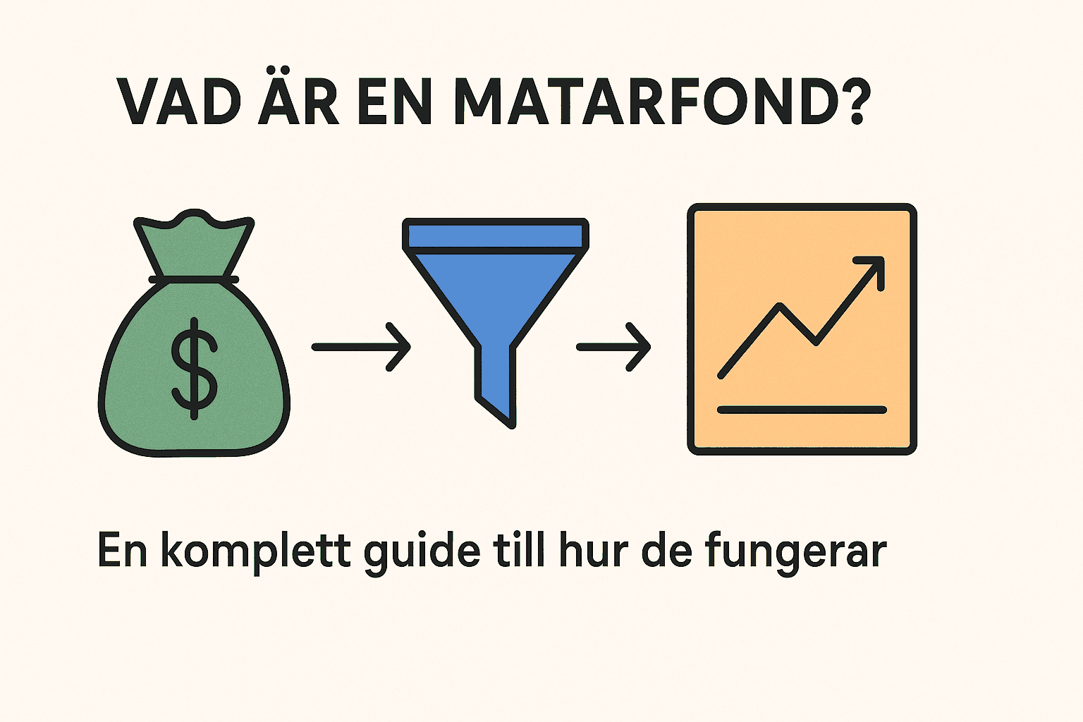 Minimalistisk bild som visar hur en matarfond fungerar – från investering till överföring till huvudfond.