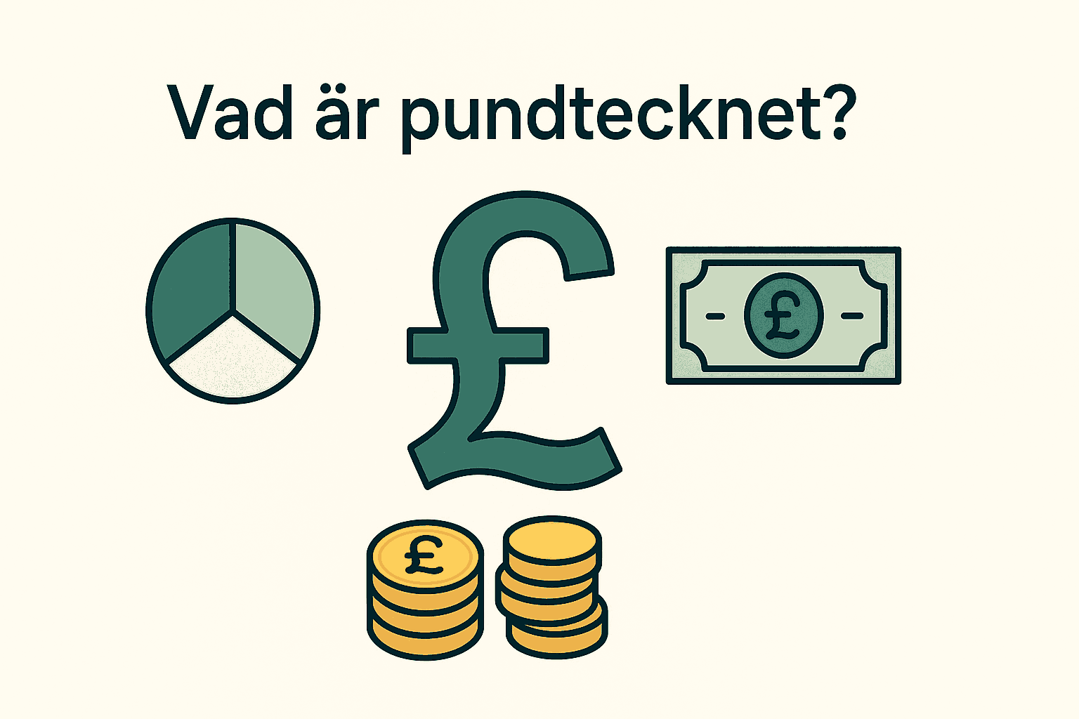 Minimalistisk bild som visar pundtecknet (£) med koppling till brittisk valuta och handel.