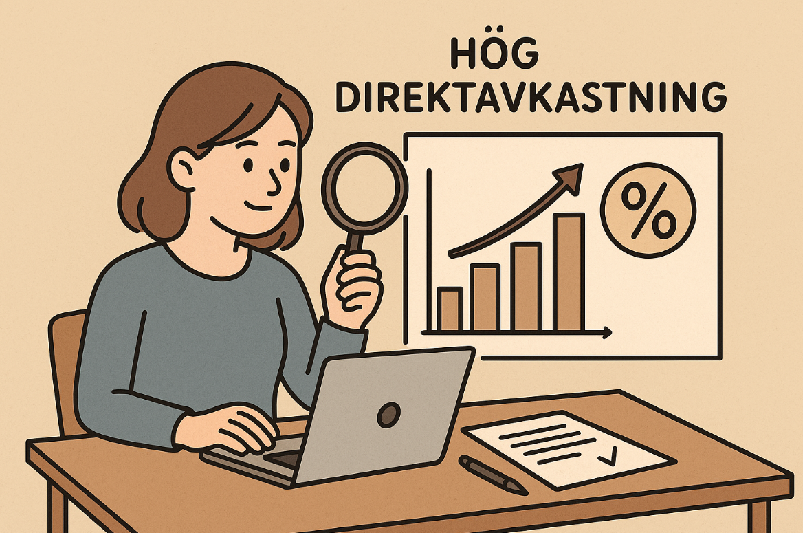 En person som analyserar aktier med hög direktavkastning.