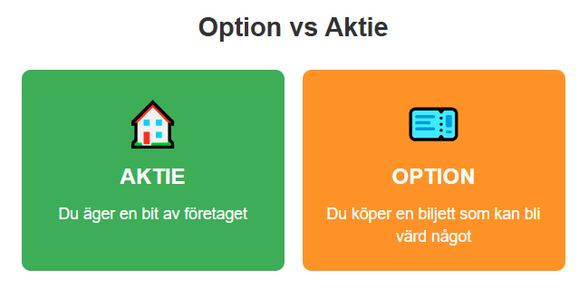 Vad är skillnaden mellan en option och en aktie? 1 Samuelssons Rapport Skillnader mellan optioner och aktier