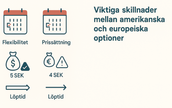 Vad är skillnaden mellan en amerikansk och en europeisk option? En djupgående guide 1 Samuelssons Rapport Viktiga skillnader mellan amerikanska och europeiska optioner
