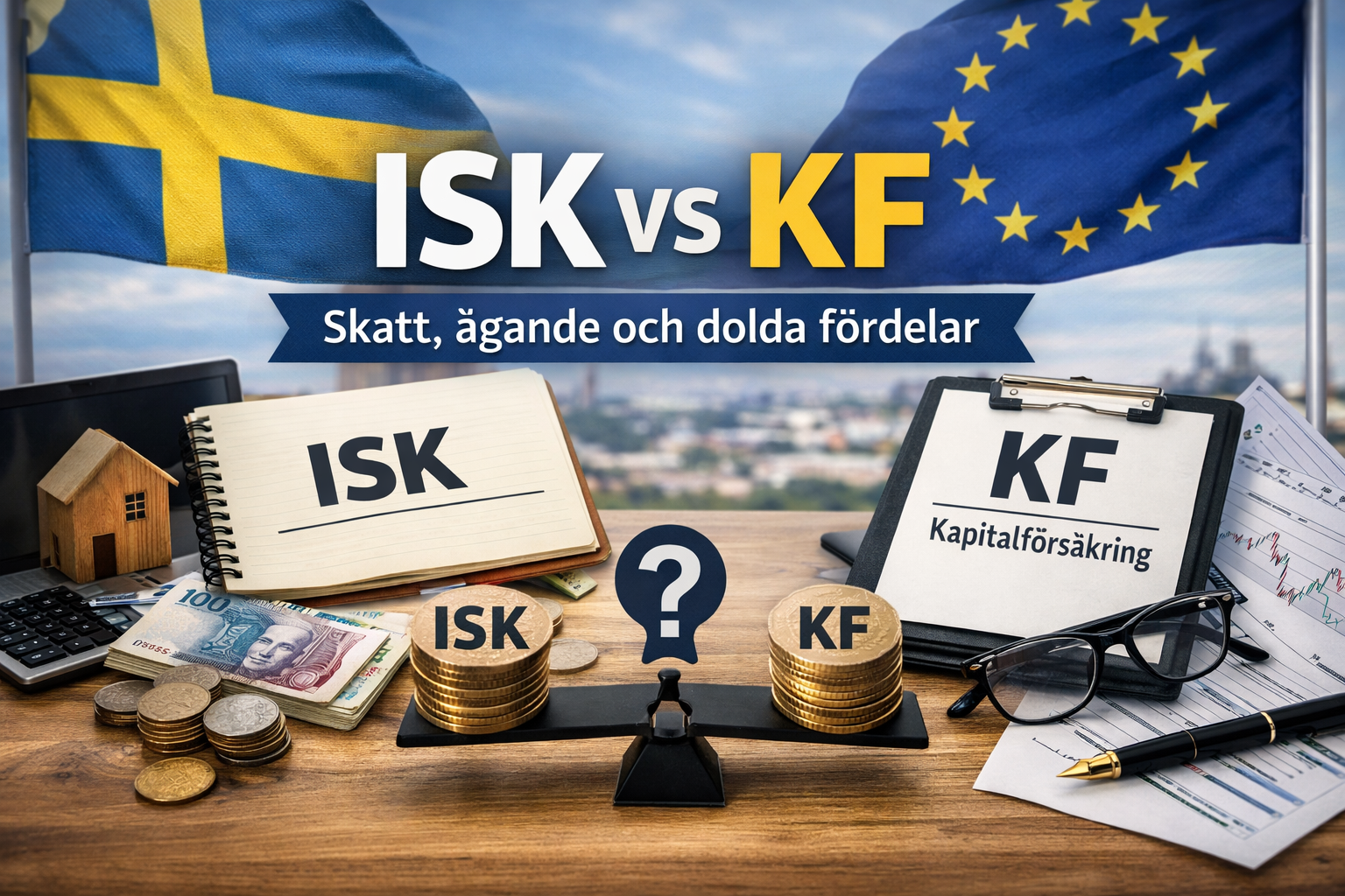 ISK vs KF jämförelse med fokus på skatt, ägande och utdelningar i Sverige