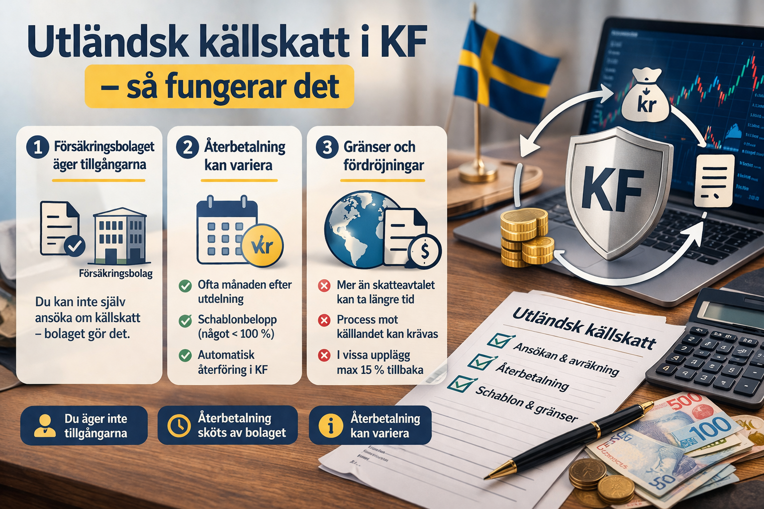 Utländsk källskatt i kapitalförsäkring KF hur återbetalning, skatt och ägande fungerar